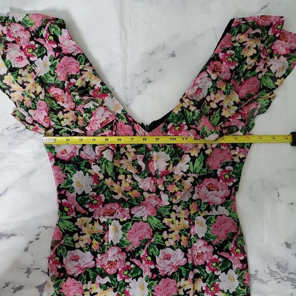 Wayf Chelsea Tiered Pink Floral Ruffle Maxi Dress - Picture 3 of 8